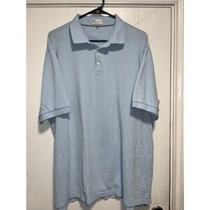 Peter Millar Polo Shirt Men 2XL XXL Blue Golf Crown Soft Preppy Silk Pima Cotton